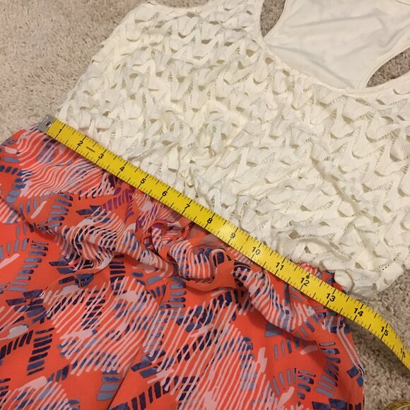 City Triangles Cream Crochet Top Side Slit Mini Maxi Dress - Picture 14 of 16